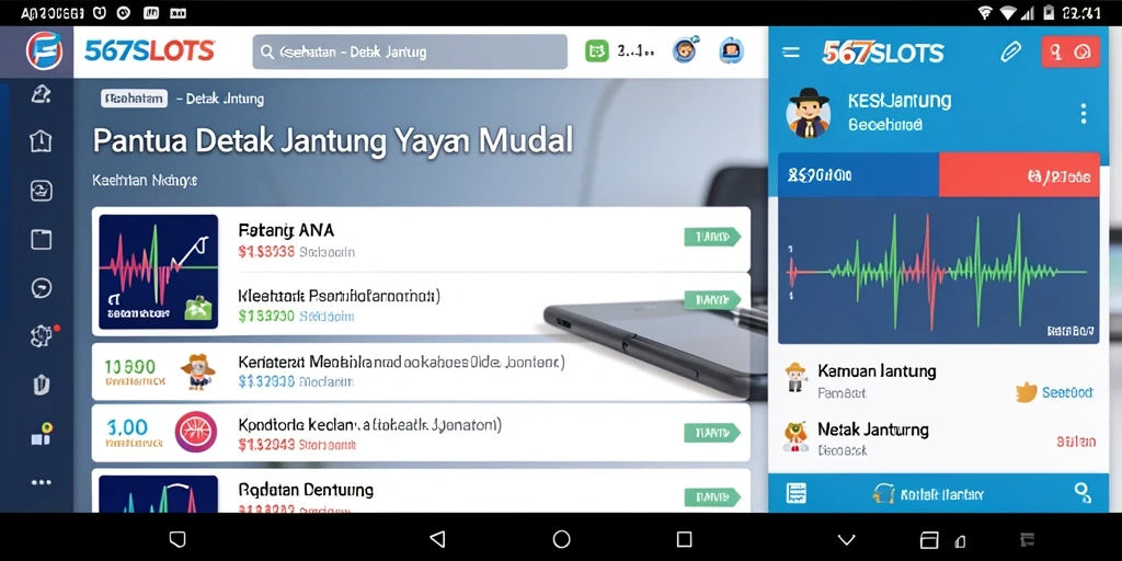 Antarmuka aplikasi Detak Jantung 567SLOTS yang informatif dan intuitif.