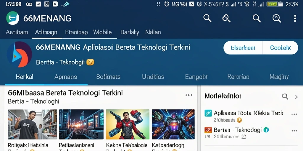 Tampilan aplikasi 66MENANG dengan antarmuka modern dan fungsi mudah.