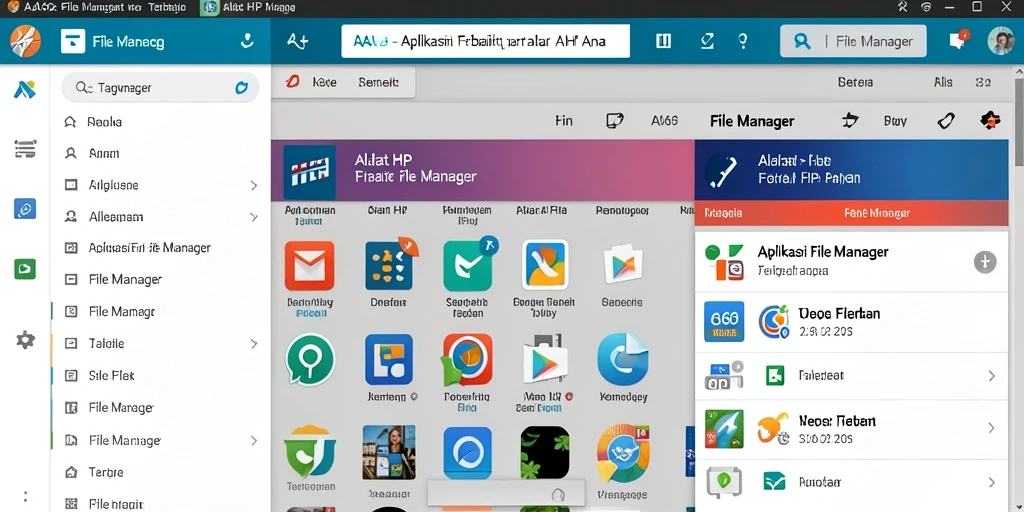 Antarmuka pengguna aplikasi File Manager AA62 yang sederhana dan efisien.
