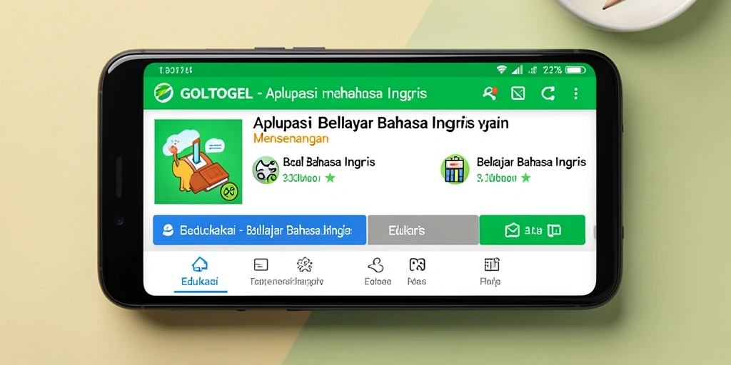 Antarmuka GOLTOGEL yang ramah pengguna untuk belajar Bahasa Inggris.
