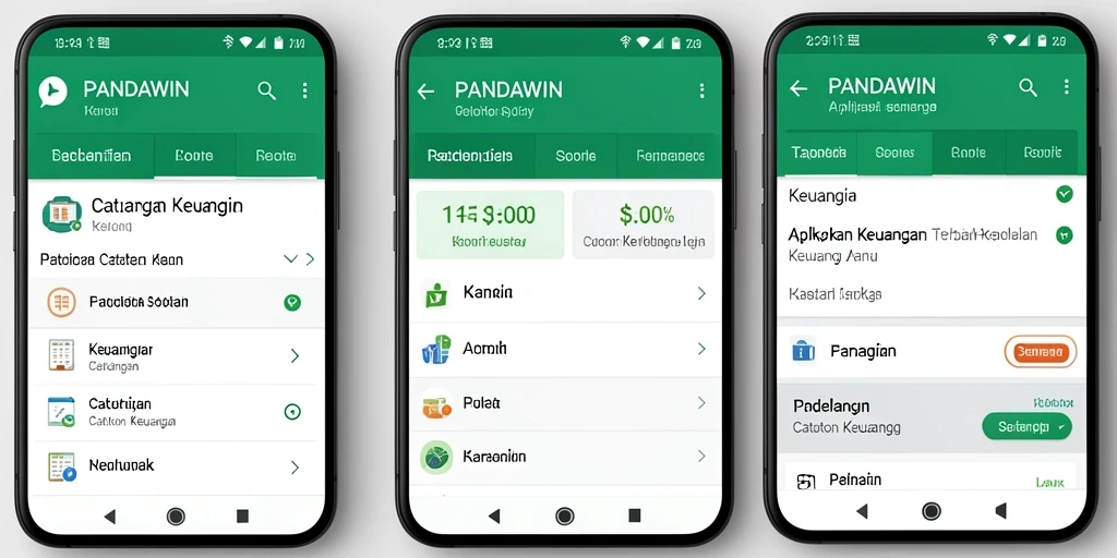 Tampilan antarmuka aplikasi Catatan Keuangan PANDAWIN yang menarik dan mudah dipahami.