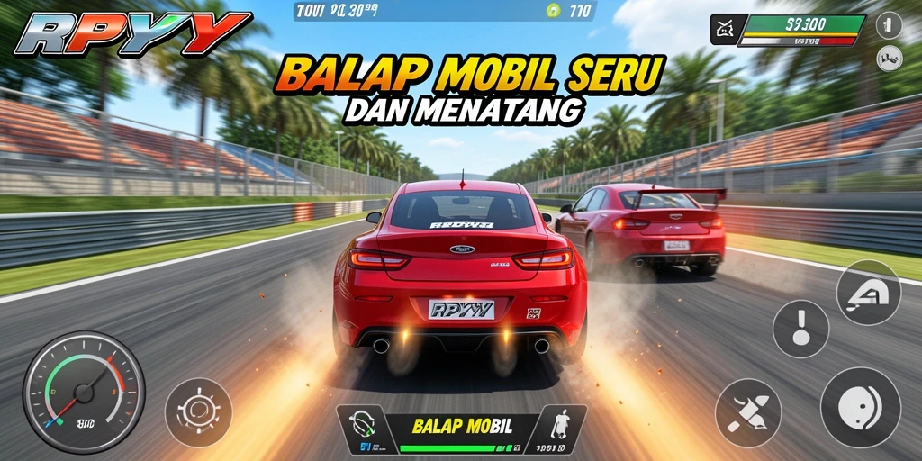 Antarmuka balap yang memukau dengan fungsi kontrol yang intuitif.