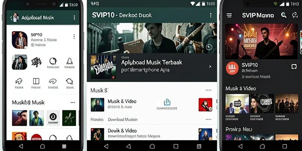 Antarmuka aplikasi SVIP10 yang user-friendly untuk Download Musik.