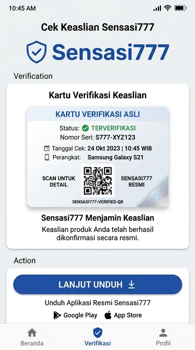 Tampilan kanal resmi sensasi777